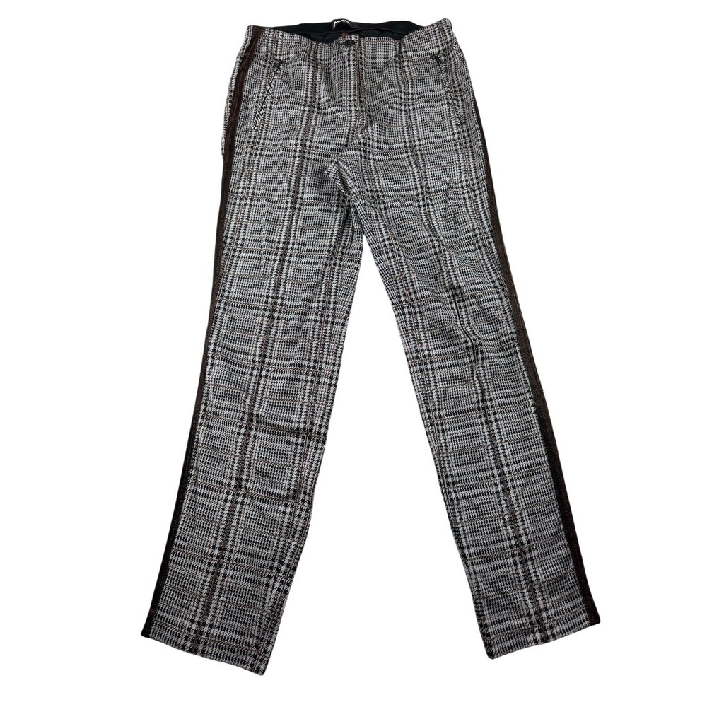 Cambio Dress Pants Women 10 Multicolor Ros Slim Plaid Stretch Workwear Preppy